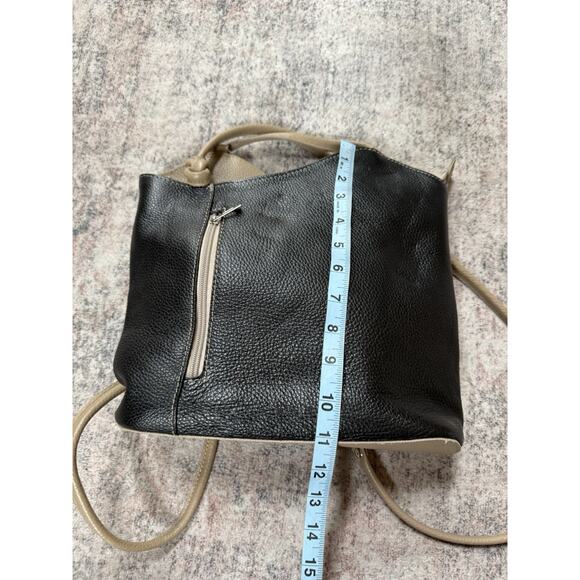 Borse‎ In Pelle Black Pebbled Leather Convertible Purse Backpack Bag Merrin Convertible Backpack In Pebbled Leather - Black – HOBO main image 4